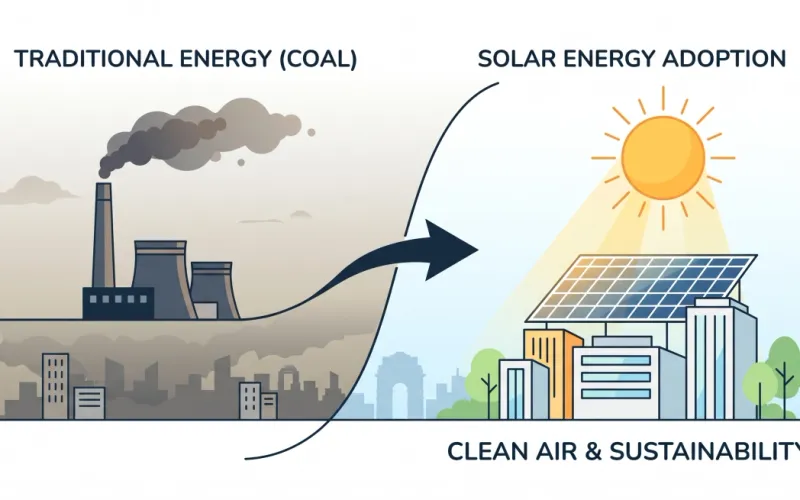 Solar vs Traditional Energy: How Delhi Can Combat Air Pollution with Solar Energy Adoption - Carbon Culture Solar Solutions